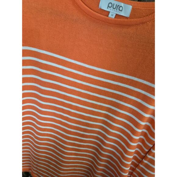 Pura Cashmere Striped Sweater Size Medium - Picture 9 of 12